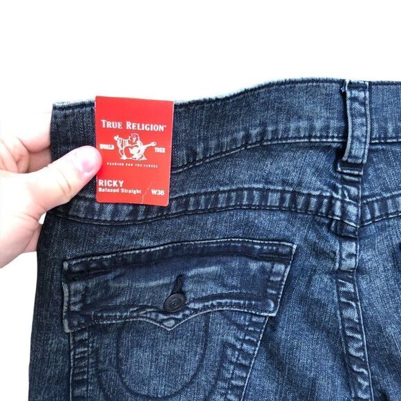 Brand New True Religion Jeans Size 36 RICKY FLAP T Blue - Picture 4 of 9